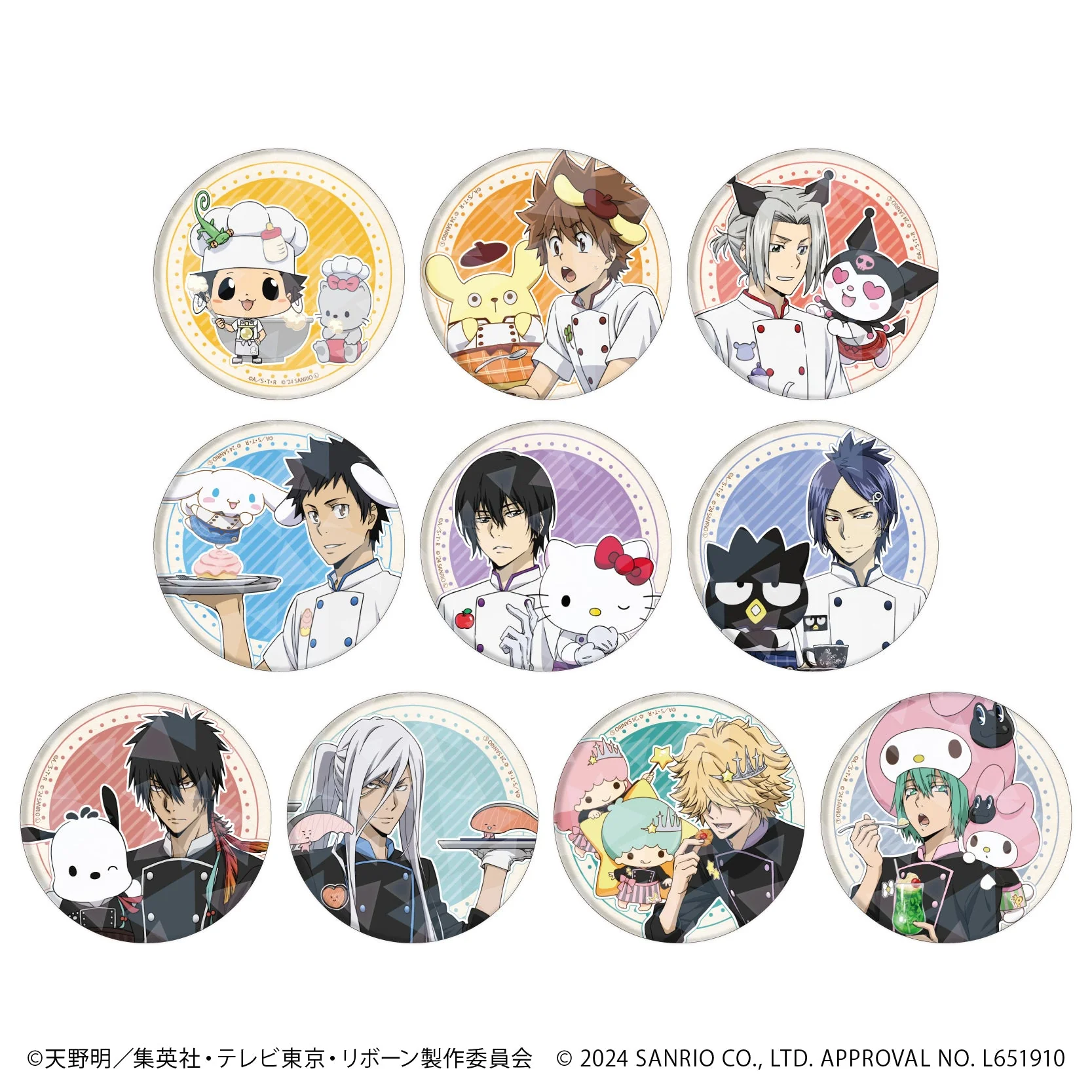 『家庭教師ヒットマンREBORN!×SANRIO CHARACTERS』ホログラム缶バッジ(65mm)02/10パック入りBOX rs1311