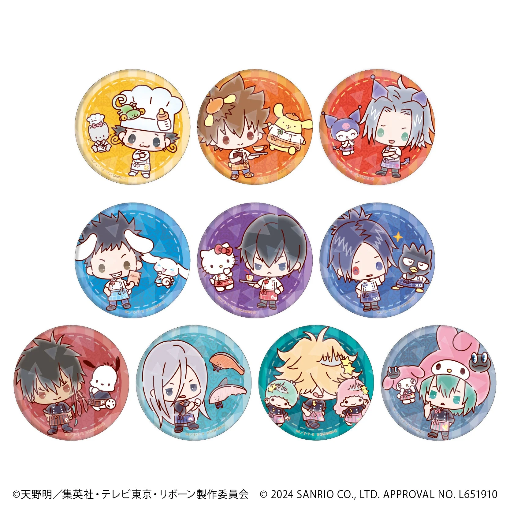 『家庭教師ヒットマンREBORN!×SANRIO CHARACTERS』ホログラム缶バッジ(65mm)01/10パック入りBOX rs1311